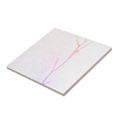 ピンクの小枝ホワイトコンクリートテクスチャ タイル (側面)