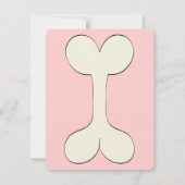 ピンクの小犬のテーマの誕生日の招待状 招待状 (裏面)