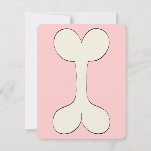 ピンクの小犬のテーマの誕生日の招待状 招待状 (裏面)