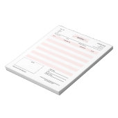 ピンクの小規模企業の請求書の受注販売受領書 ノートパッド (回転)