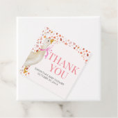 ピンクの小間抜けさなガチョウの赤ちゃんシャワー広場 フェイバータグ (インサイチュ)