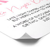 ピンクの少し日光の光線の夜遅くのおむつ ポスター (角)