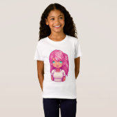 ピンクの少女の天体守護者 Tシャツ (正面フル)