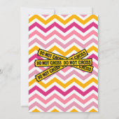 ピンクの少女警察官 警察 バースデー 招待状 (裏面)