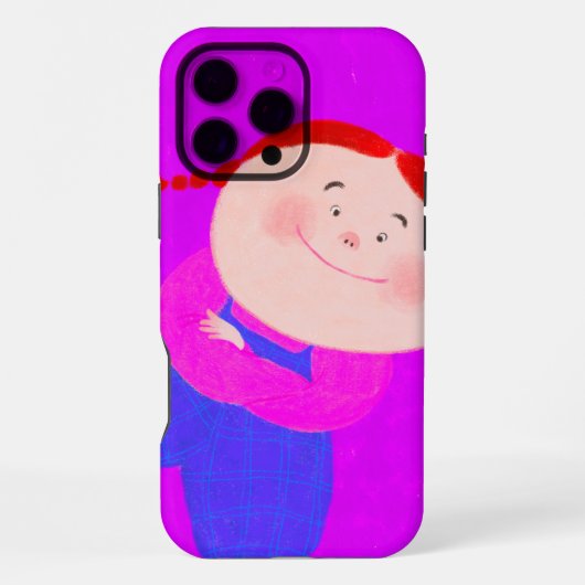 ピンクの少女 iPhoneケース (裏面)
