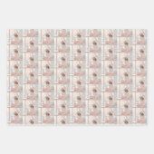 ピンクの居心地の良いクリスマス ラッピングペーパーシート (正面3)