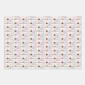 ピンクの居心地の良いクリスマス ラッピングペーパーシート (正面2)