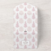 ピンクの屋外自然ツリー冬 オールインワン招待状 (外側)