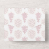 ピンクの屋外自然ツリー冬 オールインワン招待状 (裏面)