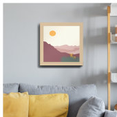 ピンクの山々bohoの風景 ポスター