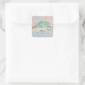 ピンクの山の水色 スクエアシール (バッグ)