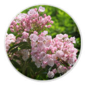 ピンクの山シャクナゲの花 セラミックノブ (正面)