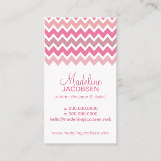 ピンクの山形 名刺 (正面)