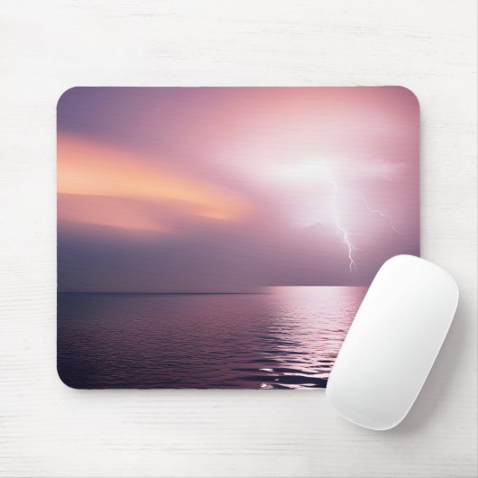 ピンクの嵐の雲と水 マウスパッド (マウス)