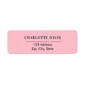 ピンクの差出人住所 ラベル (正面)