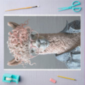 ピンクの巻き毛のラマのデコページ 薄葉紙 (クラフト)