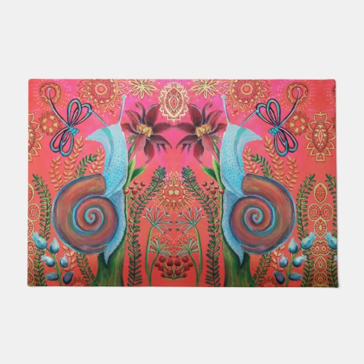 ピンクの巻貝 ドアマット (正面)