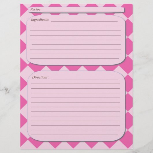ピンクの市松模様にレシピ (裏面)