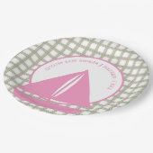 ピンクの帆船ガール航海のベビーシャワー ペーパープレート (アングル)