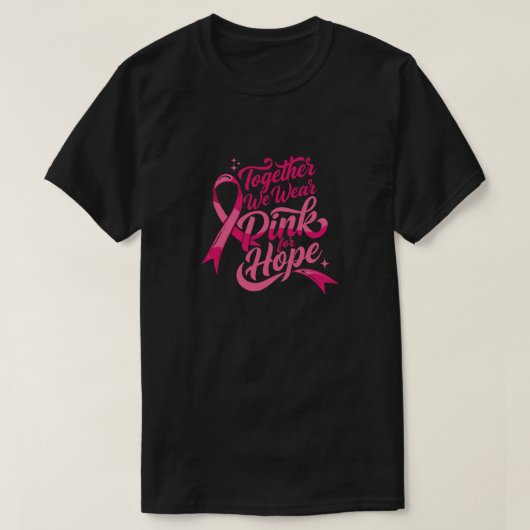 ピンクの希望のタイポグラフィTシャツ  Tシャツ (デザイン正面)
