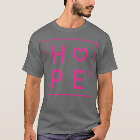 ピンクの希望の引用ギフト Tシャツ (正面)