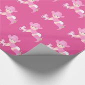 ピンクの帽子およびブーツを持つベビーの女性のカーボーイ ラッピングペーパー (角)