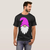 ピンクの帽子のクリスマス・ノーム Tシャツ (正面フル)
