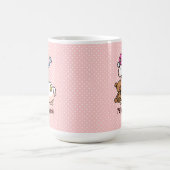 ピンクの帽子のパジャマのラマ コーヒーマグカップ (中央)