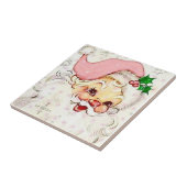 ピンクの帽子をかぶったかわいいクリスマスサンタ タイル (側面)
