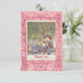 ピンクの帽子屋の不思議の国のお茶会は感謝していしています サンキューカード (スタンド正面)