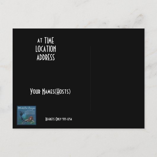 ピンクの帽子/手袋の洗練された女性の招待状 インビテーションポストカード (裏面)