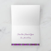 ピンクの平和と喜びの写真クリスマス カード (内部)