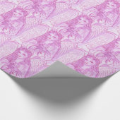 ピンクの平和な天使 ラッピングペーパー (角)