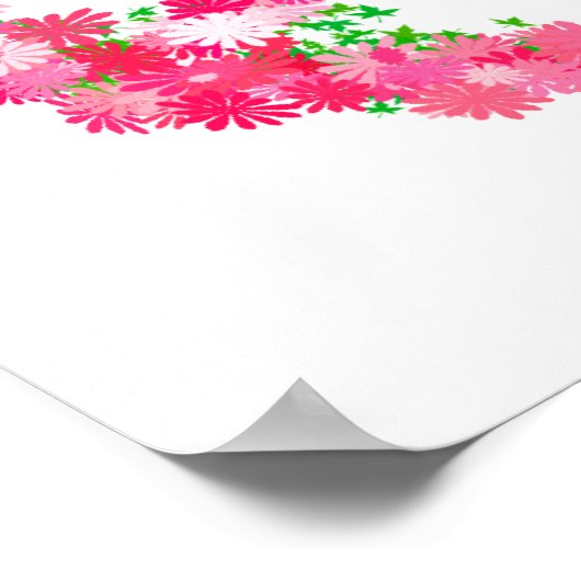 ピンクの平和の花 ポスター (角)