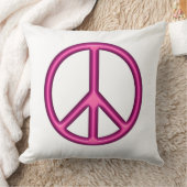 ピンクの平和サイン クッション (ブランケット)
