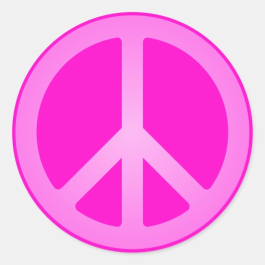 ピンクの平和シンボルシール ラウンドシール (正面)