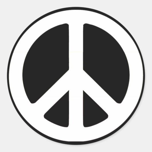 ピンクの平和シンボル! ラウンドシール (正面)