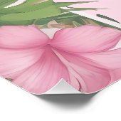 ピンクの幸せなスマイルラマ ポスター (コーナー)