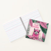 ピンクの幸せな笑顔のラマ ノートブック (内部)