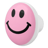 ピンクの幸せな顔 セラミックノブ (右)