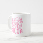ピンクの幸せはホットココア コーヒーマグカップ (正面左)