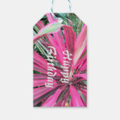 ピンクの幸運の植物 ギフトタグ (正面)