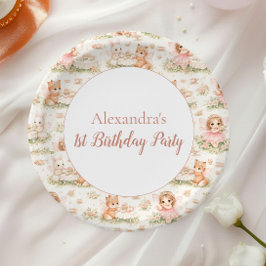 ピンクの幻想的な妖精の誕生日 ペーパープレート