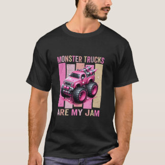 ピンクの幼児ガールモンスタートラックは私のジャムの女の子 Tシャツ