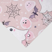 ピンクの幽霊とハロウィーンの要素のシームレスなパターン 薄葉紙 (詳細)