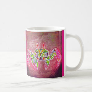 ピンクの幽霊のカニ コーヒーマグカップ