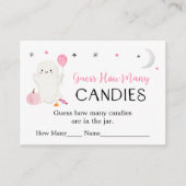 ピンクの幽霊ハロウィーン推測ゲームの数 エンクロージャーカード (正面)