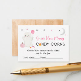 ピンクの幽霊ハロウィーン推測ゲームの数 エンクロージャーカード