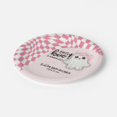 ピンクの幽霊リトルブーはほとんど赤ちゃんシャワー ペーパープレート (アングル)