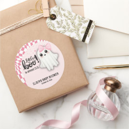 ピンクの幽霊リトルブーはほとんど赤ちゃんシャワー ラウンドシール